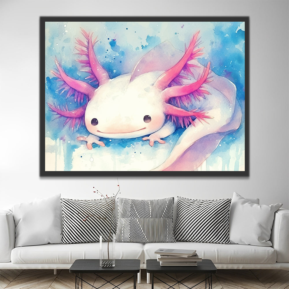 Axolotl leucistique des rêves Peinture par Numéros