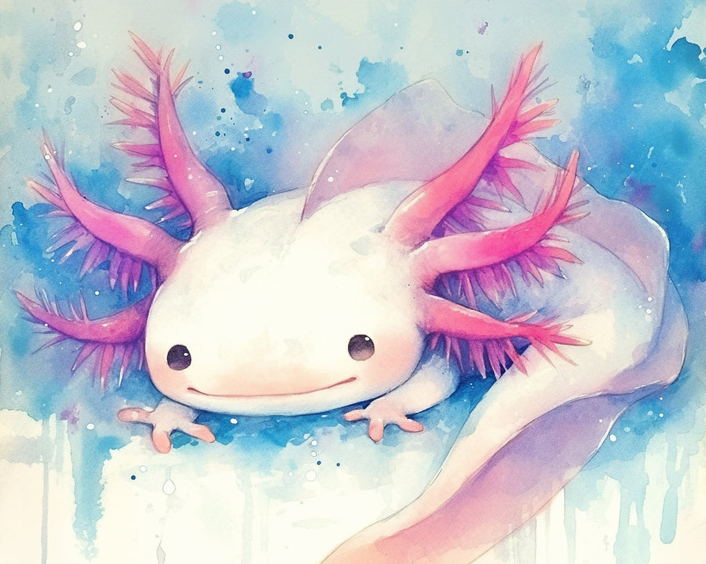 Axolotl leucistique des rêves Peinture par Numéros
