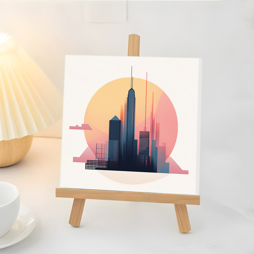Bâtements À la Lumière du Matin Mini Peinture par Numéros