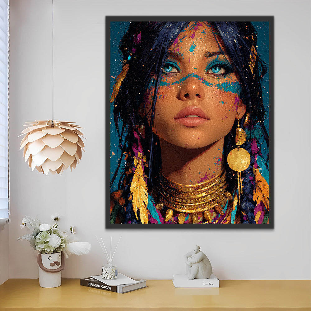 Beauté Africaine Habillée Peinture par Numéros