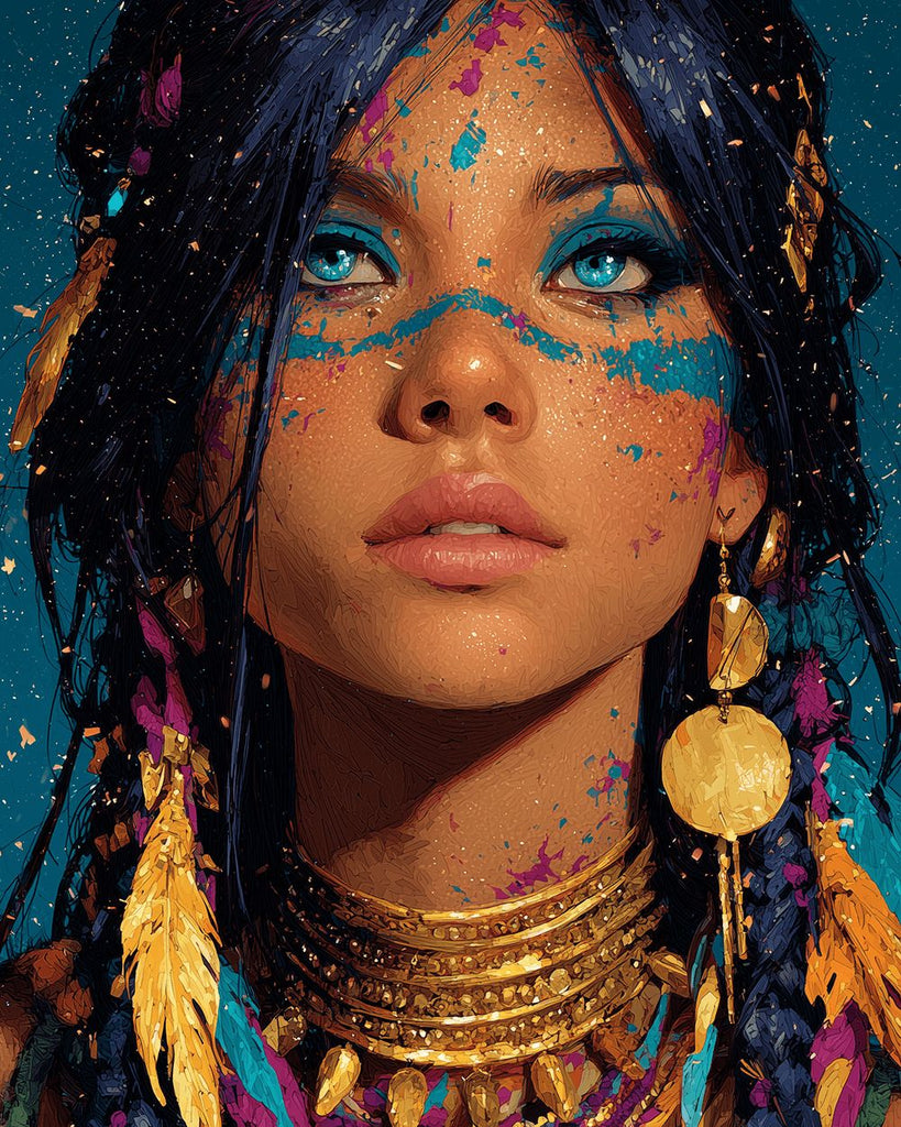 Beauté Africaine Habillée Peinture par Numéros
