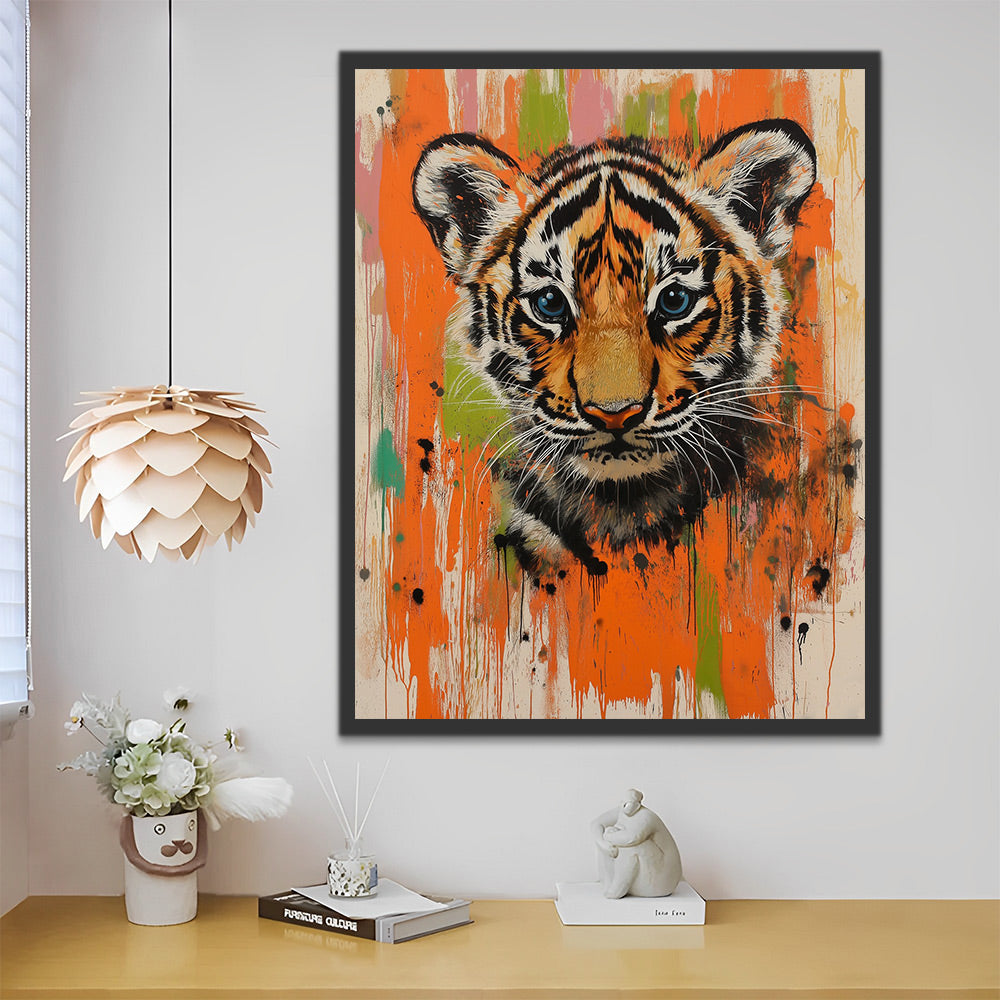 Bébé Tigre Graffiti Peinture par Numéros