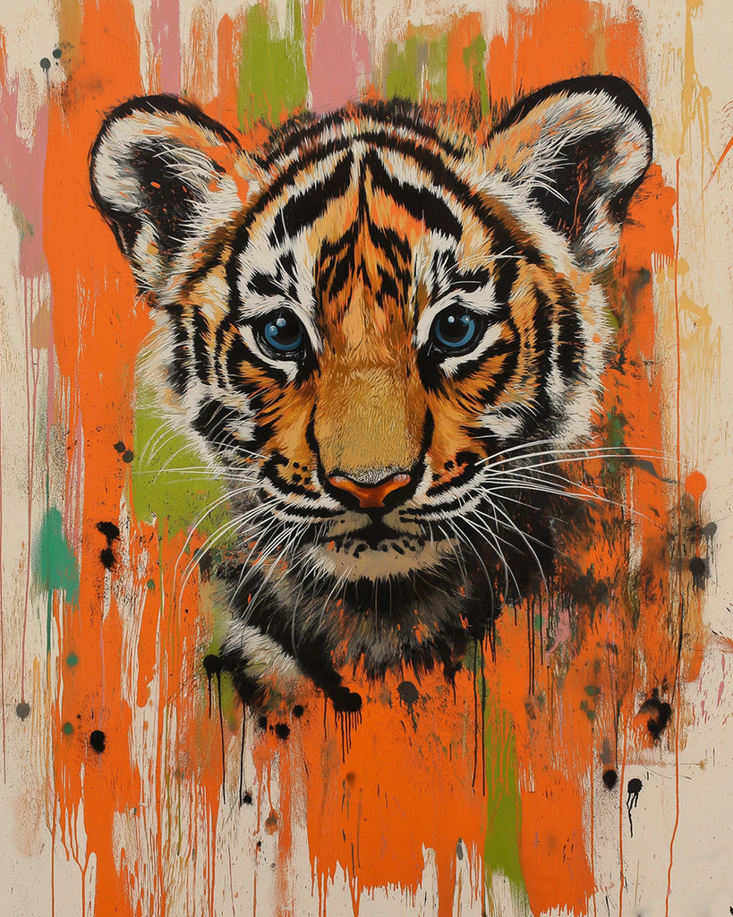 Bébé Tigre Graffiti Peinture par Numéros