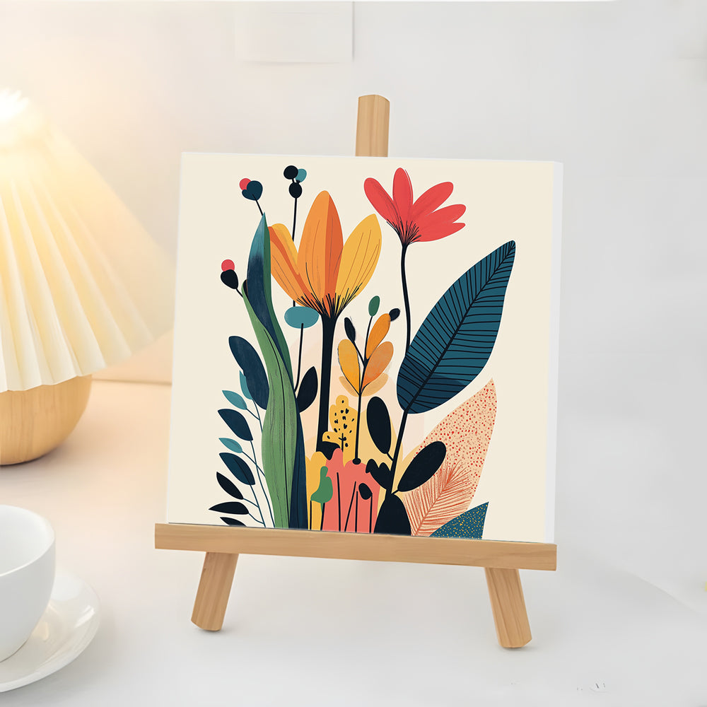 Belles Fleurs et Feuilles Mini Peinture par Numéros