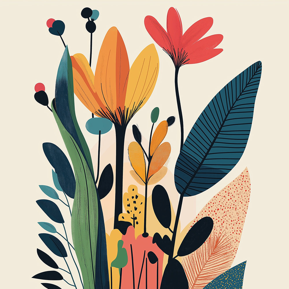 Belles Fleurs et Feuilles Mini Peinture par Numéros