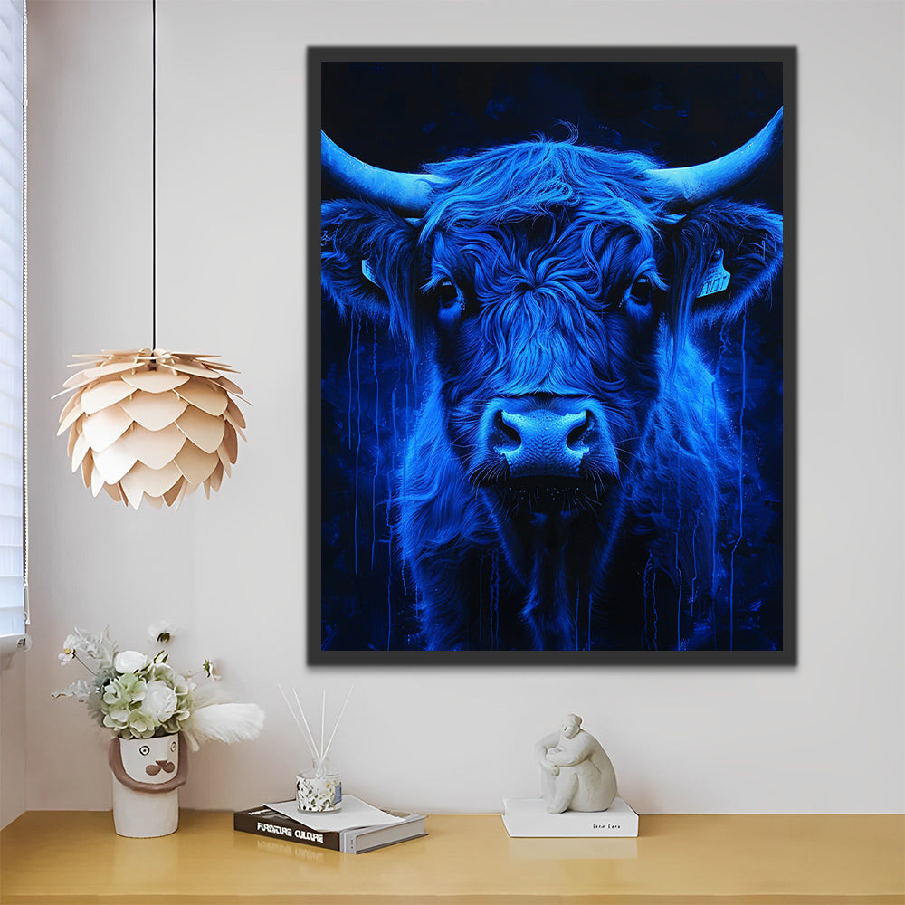 Bétail Highland Bleu Peinture par Numéros