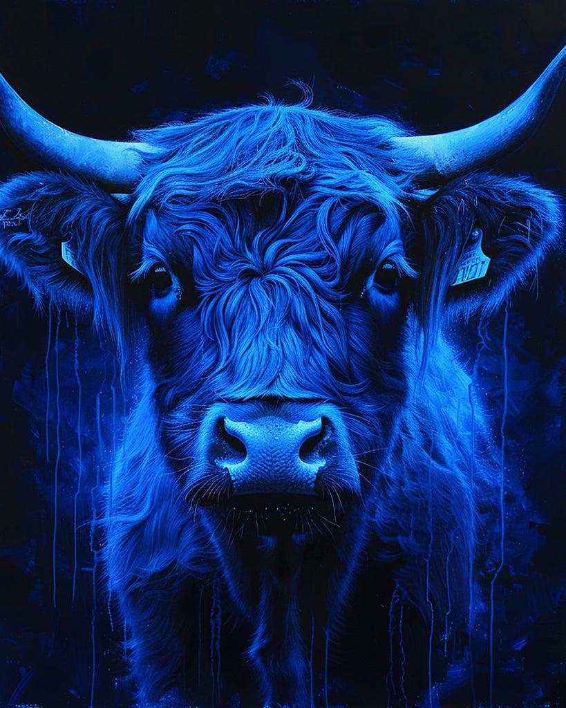 Bétail Highland Bleu Peinture par Numéros