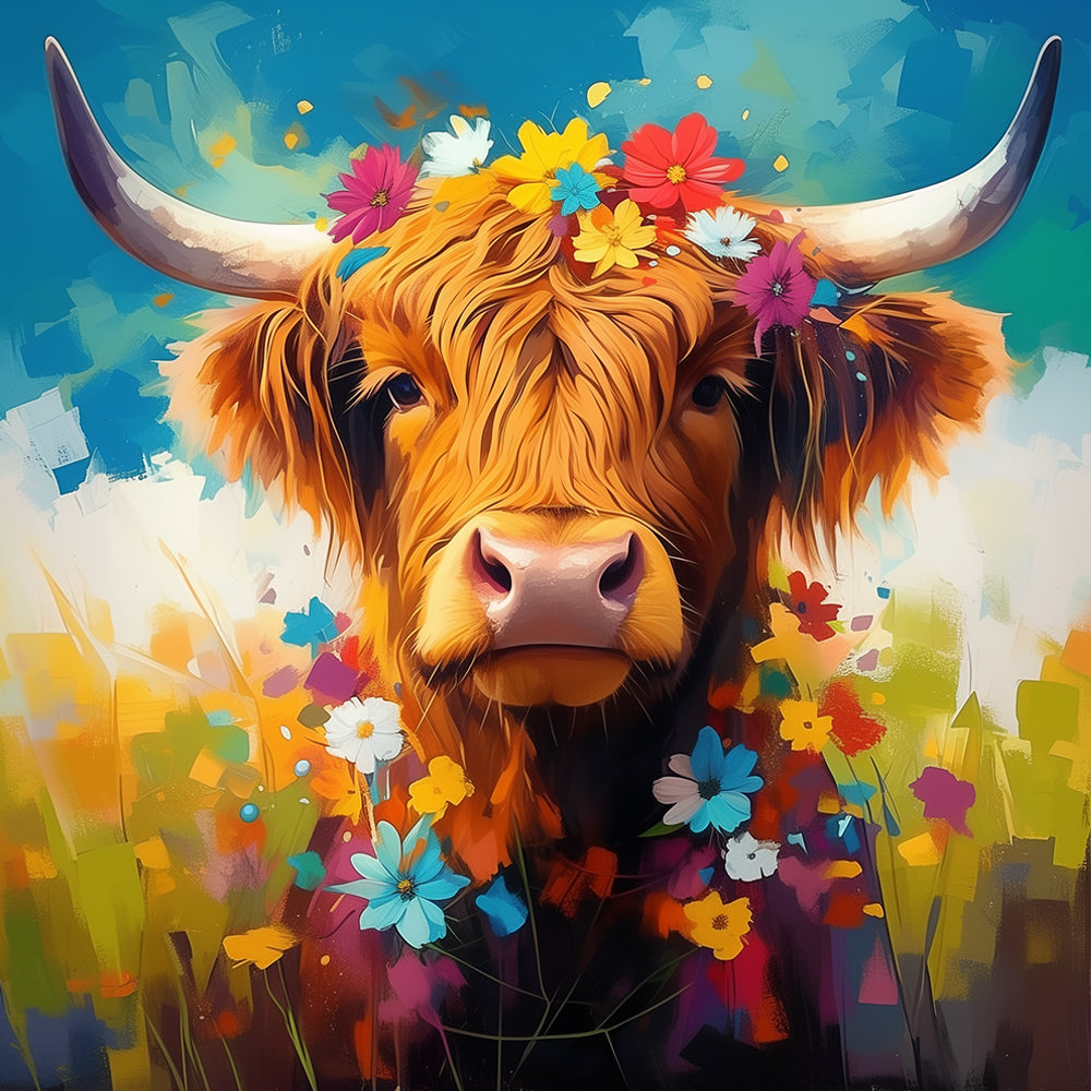 Bétail Highland mignon Peinture par Numéros PBNLOMAYF32