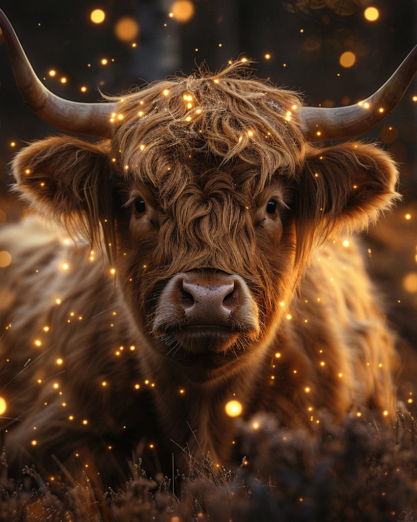 Bétail Highland mignon Peinture par Numéros