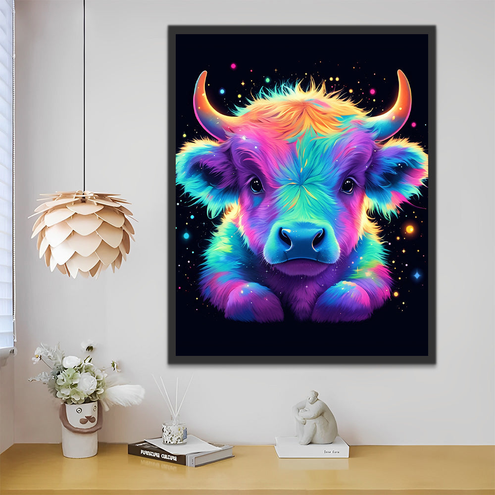 Bétail Highland Multicolore Peinture par Numéros
