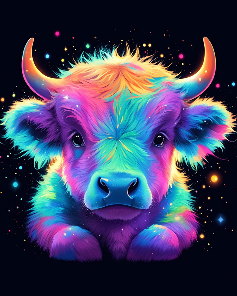 Bétail Highland Multicolore Peinture par Numéros
