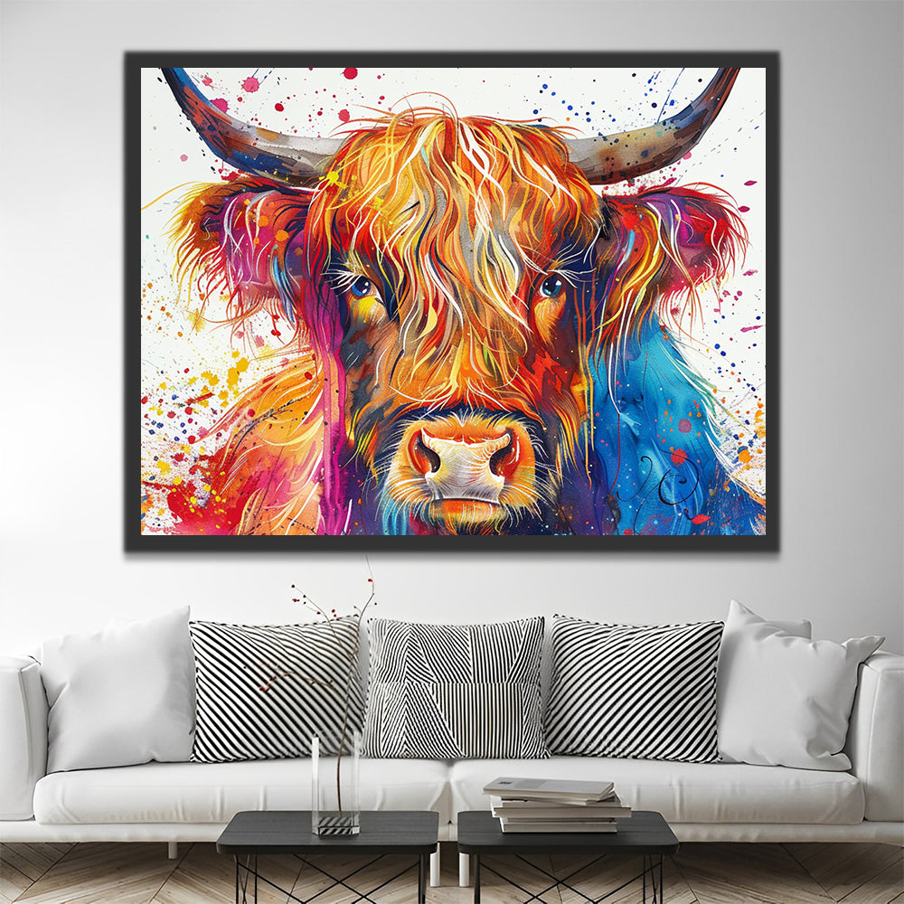 Bétail Highland Peinture par Numéros