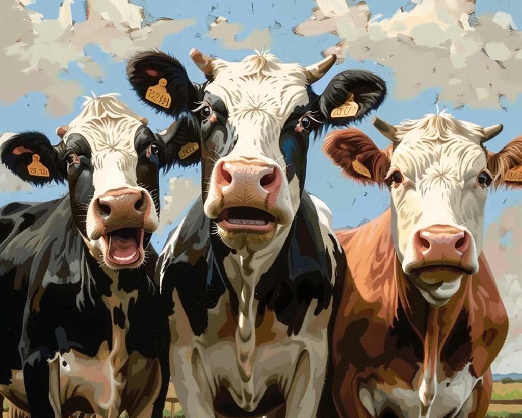 Boeufs et Nuages Peinture par Numéros