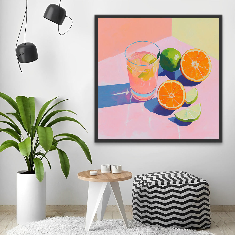 Boisson au Jus de Citron et D’Orange Peinture par Numéros