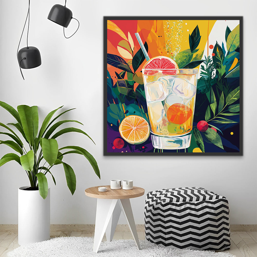 Boisson Fraîche aux Fruits Tropicaux Peinture par Numéros