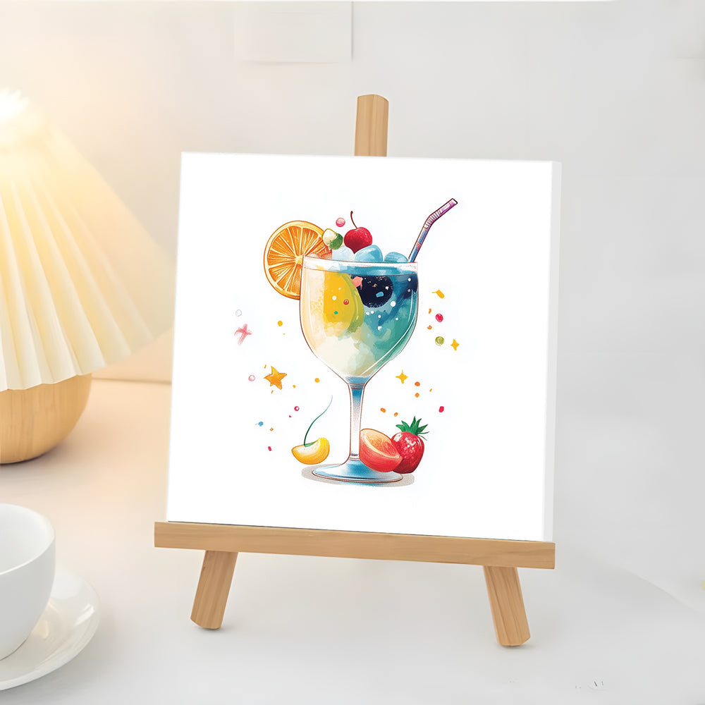 Boisson Glacée au Citron et À la Fraise Mini Peinture par Numéros