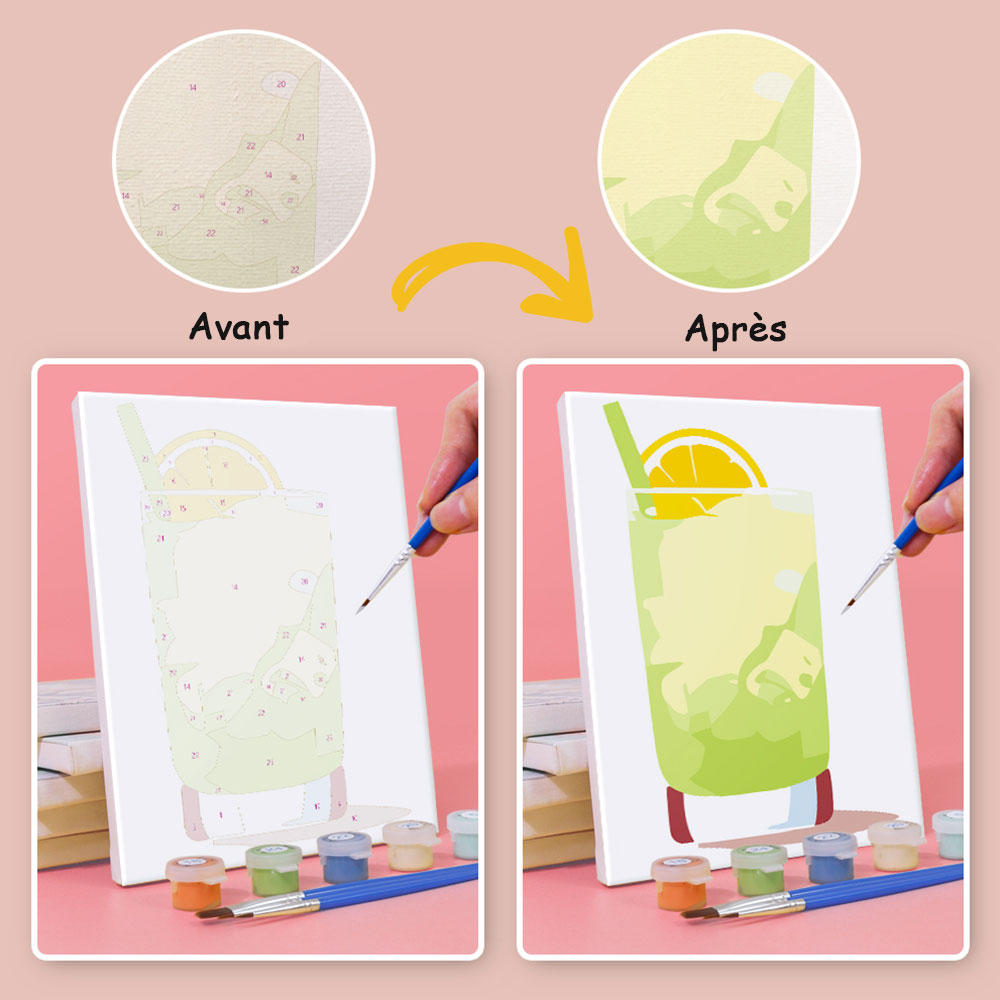 Boissons Glacées 6 Mini Peintures par Numéros