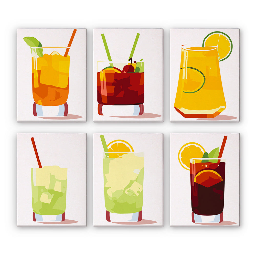 Boissons Glacées 6 Mini Peintures par Numéros