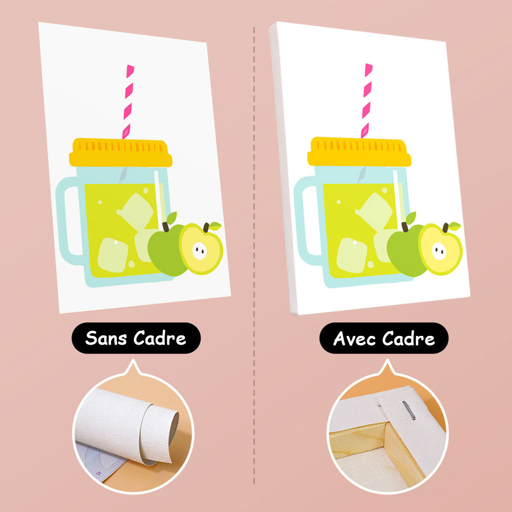 Boissons Glacées avec Pailles 6 Mini Peintures par Numéros