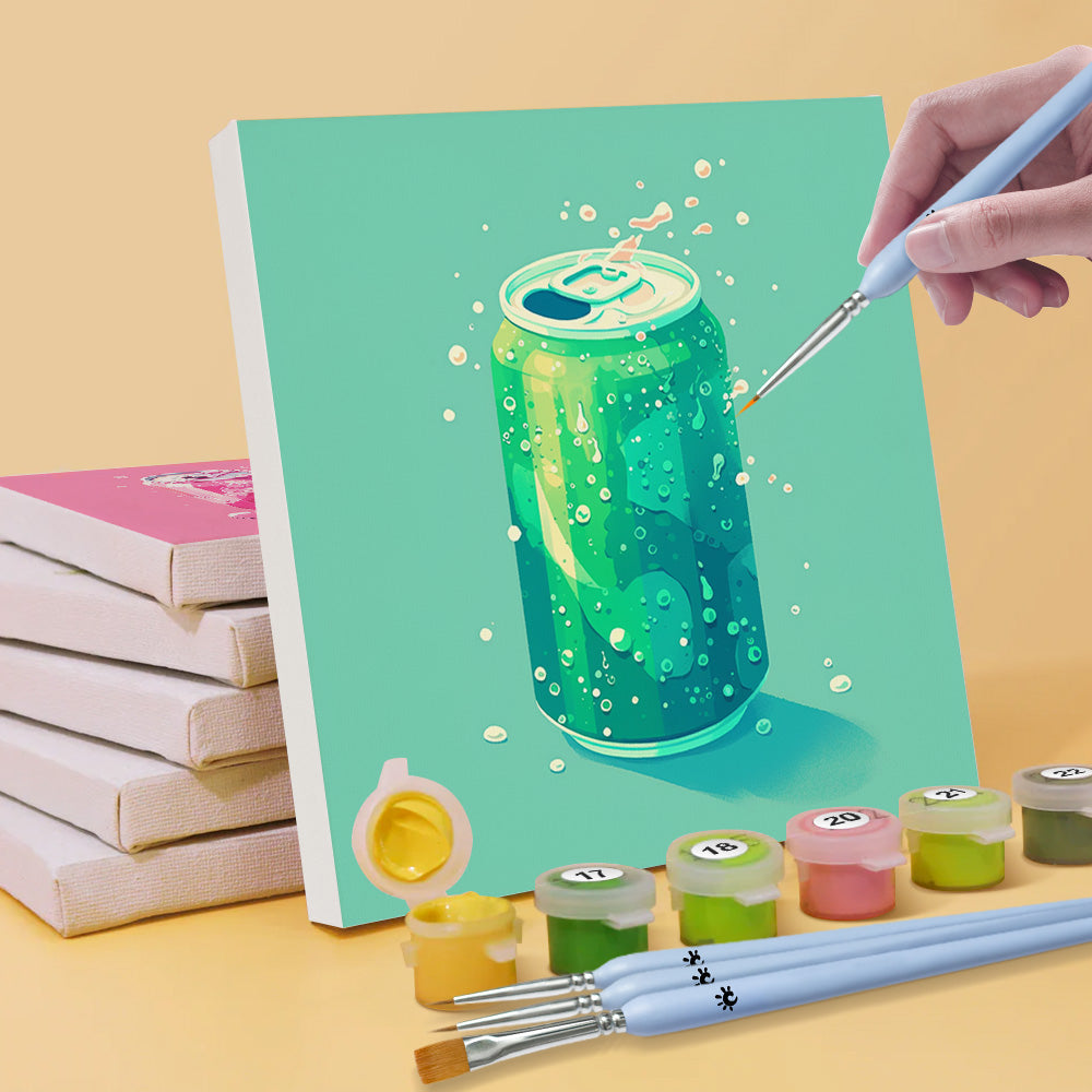 Boissons Pétillantes en Canette Colorées 6 Mini Peintures par Numéros