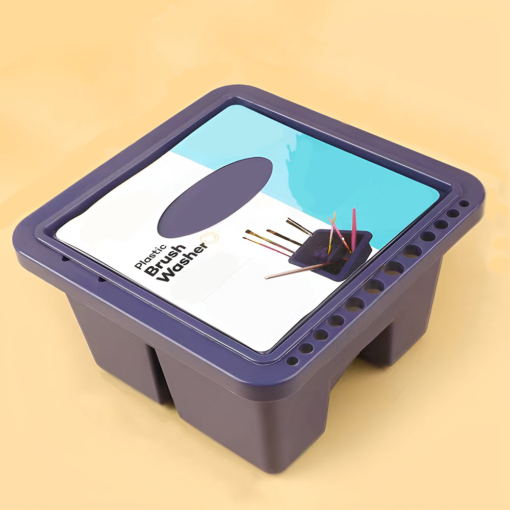 Boîte de Nettoyage et Support pour Pinceaux