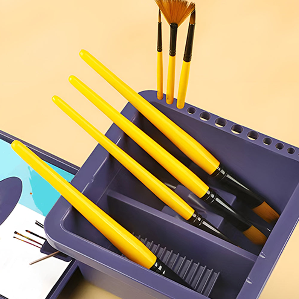 Boîte de Nettoyage et Support pour Pinceaux