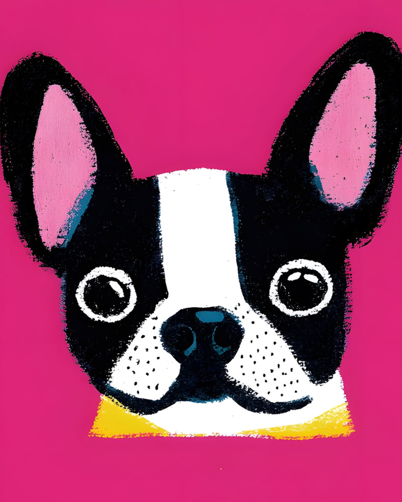 Boston Terrier Coloré Peinture par Numéros