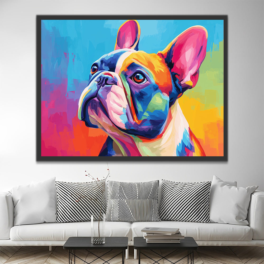 Bouledogue Français Coloré Peinture par Numéros