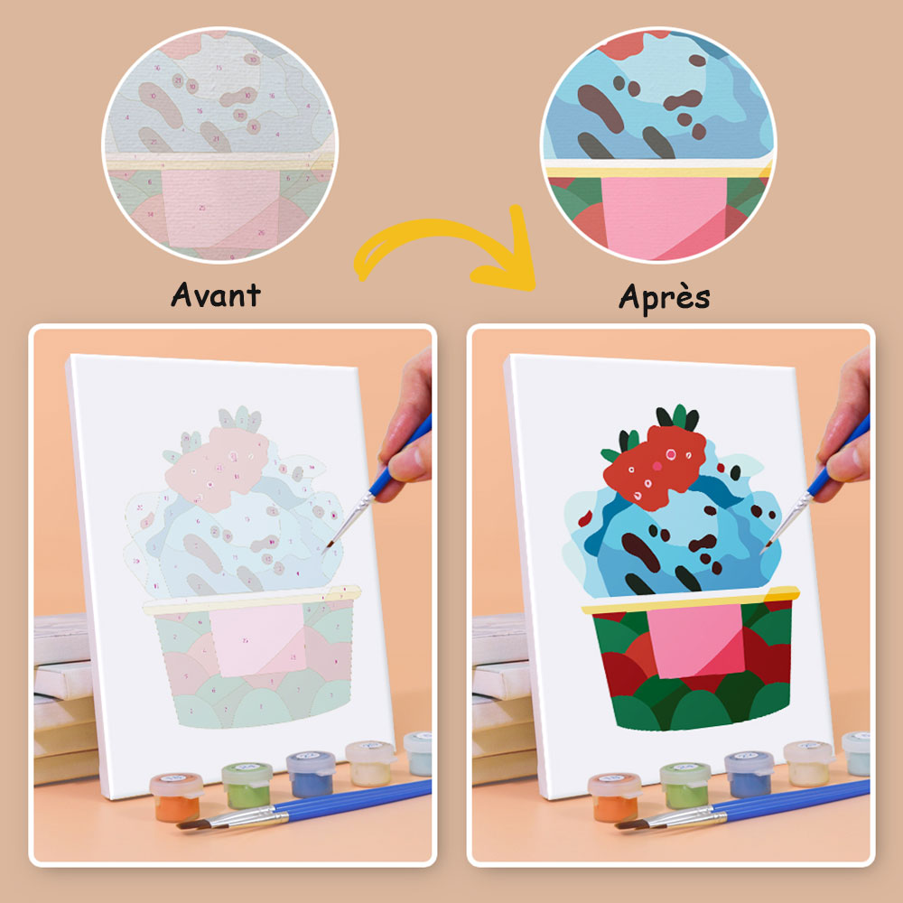 Boules de Glace Délicieuses 6 Mini Peintures par Numéros
