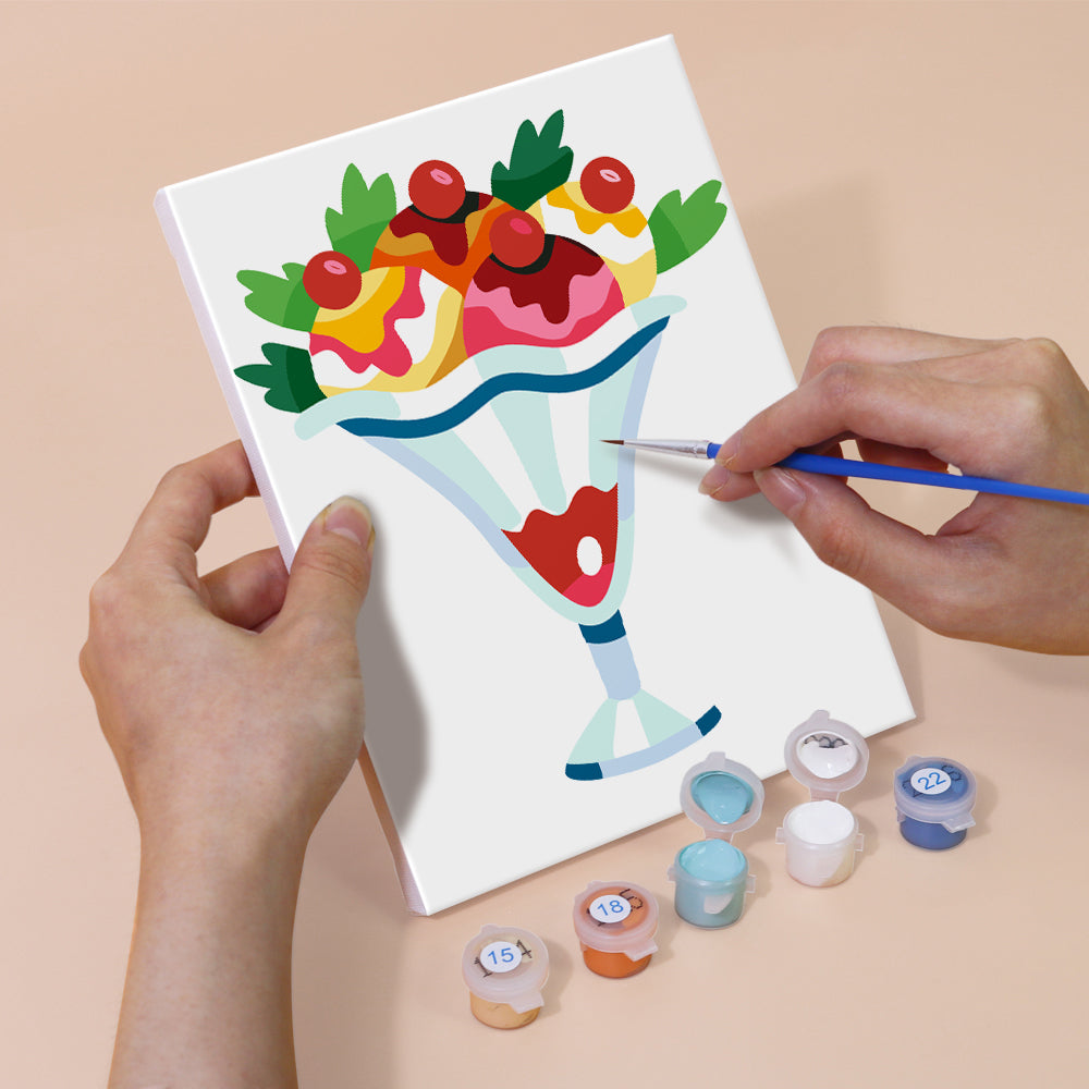 Boules de Glace Délicieuses 6 Mini Peintures par Numéros