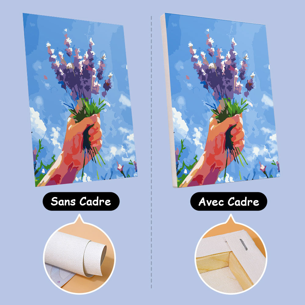 Bouquets de Fleurs sous Ciel Bleu 6 Mini Peintures par Numéros