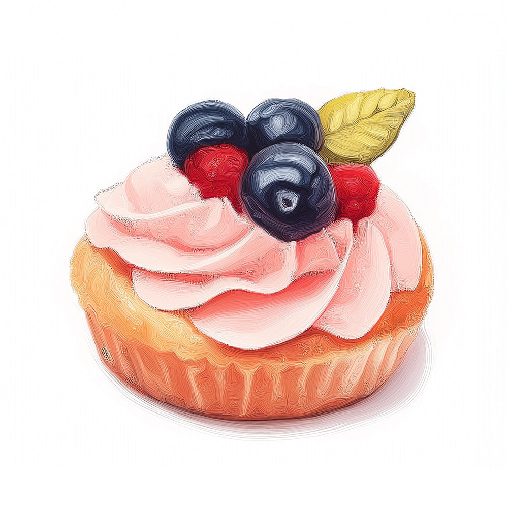 Brioche aux Myrtilles et aux Framboises Mini Peinture par Numéros