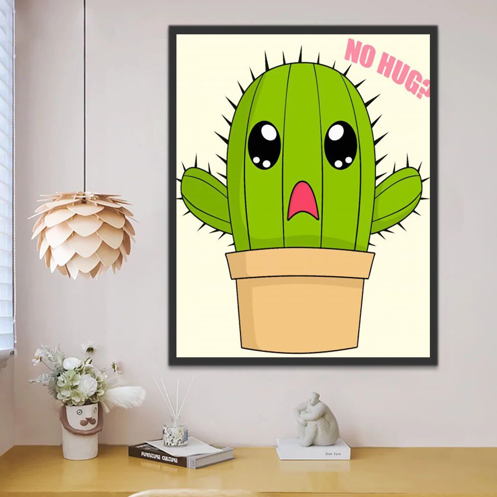 Cactier Cartoon Enfants Peinture par Numéros