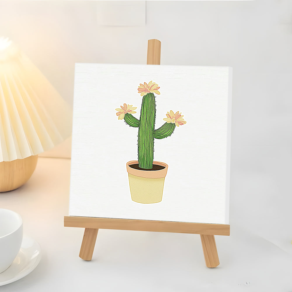 Cactus en Fleur Mini Peinture par Numéros