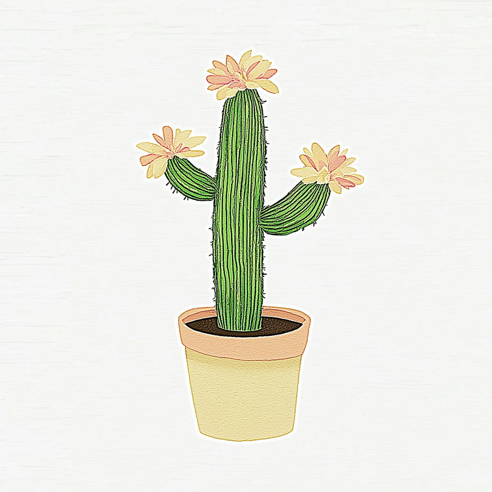 Cactus en Fleur Mini Peinture par Numéros