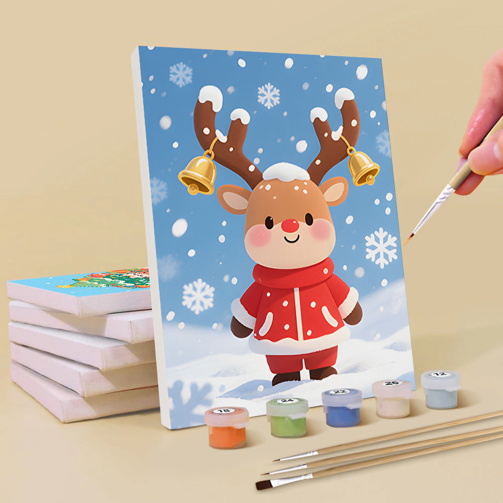 Cadeaux de Noël et Flocons de Neige 6 Mini Peintures par Numéros