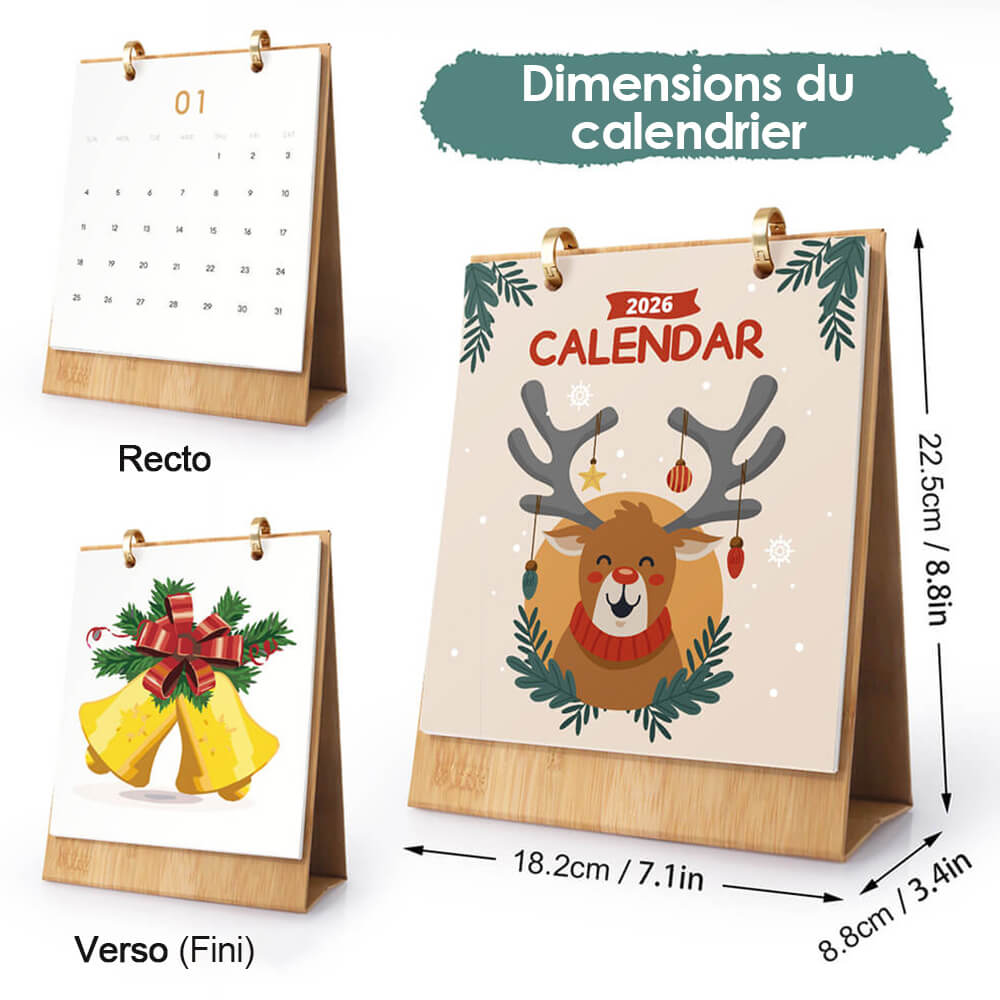Calendrier de Bureau 2026 | Peinture par Numéros - Ambiance de Noël