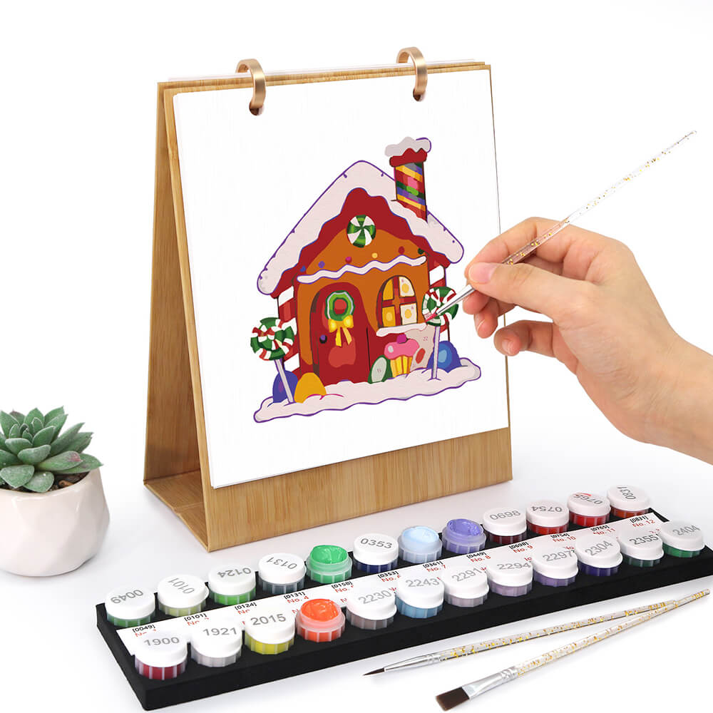 Calendrier de Bureau 2026 | Peinture par Numéros - Ambiance de Noël