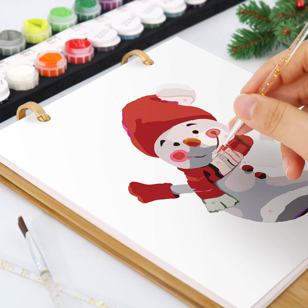 Calendrier de Bureau 2026 | Peinture par Numéros - Ambiance de Noël