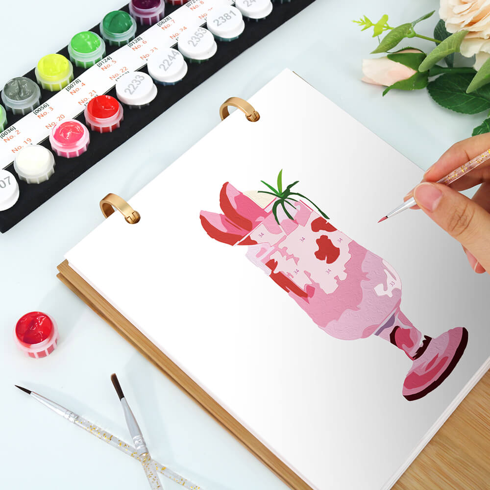 Calendrier de Bureau 2026 Peinture par Numéros | Cocktails Délicieux
