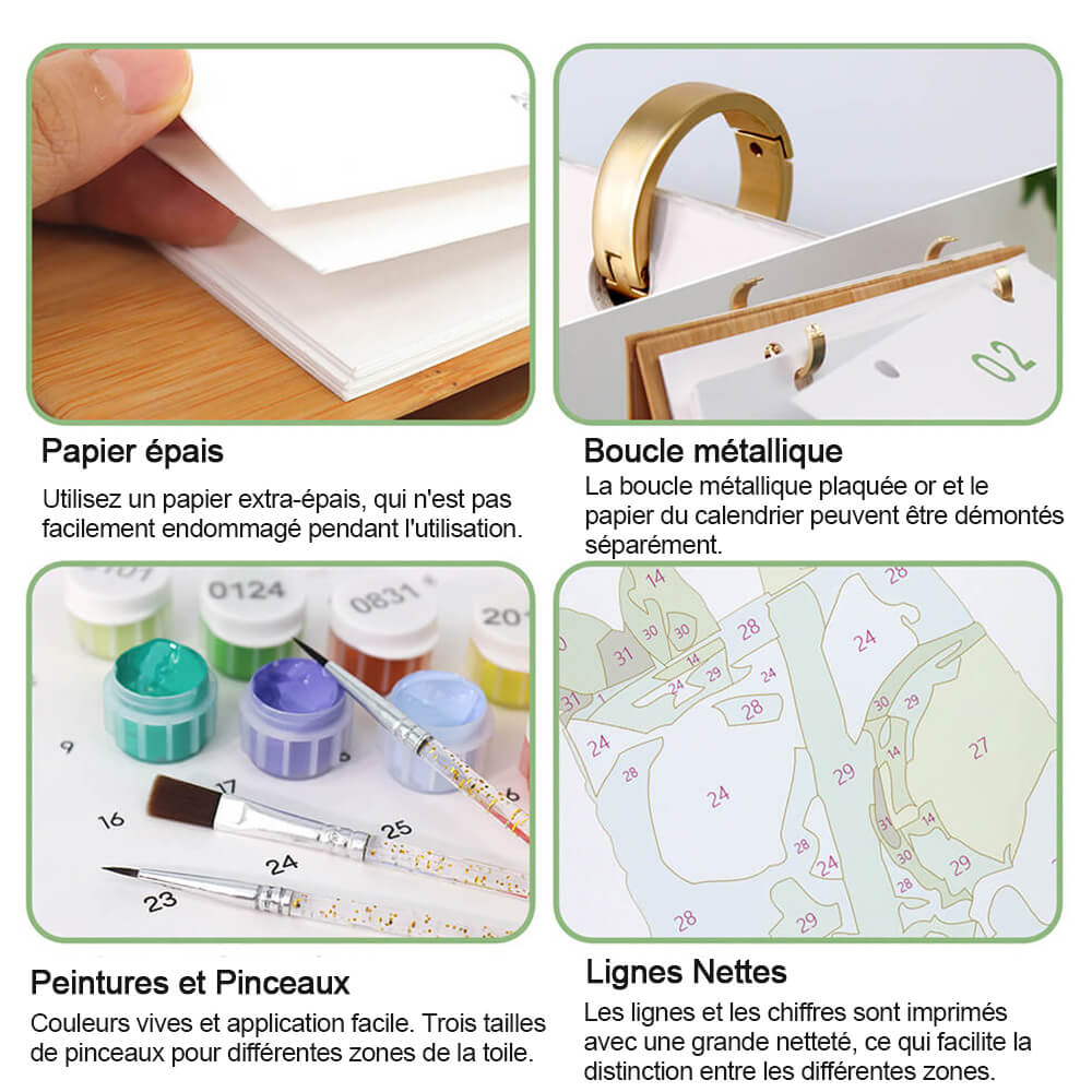 Calendrier de Bureau 2026 Peinture par Numéros | Cocktails Délicieux