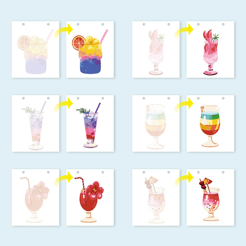 Calendrier de Bureau 2026 Peinture par Numéros | Cocktails Délicieux