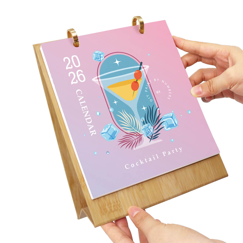 Calendrier de Bureau 2026 Peinture par Numéros | Cocktails Délicieux