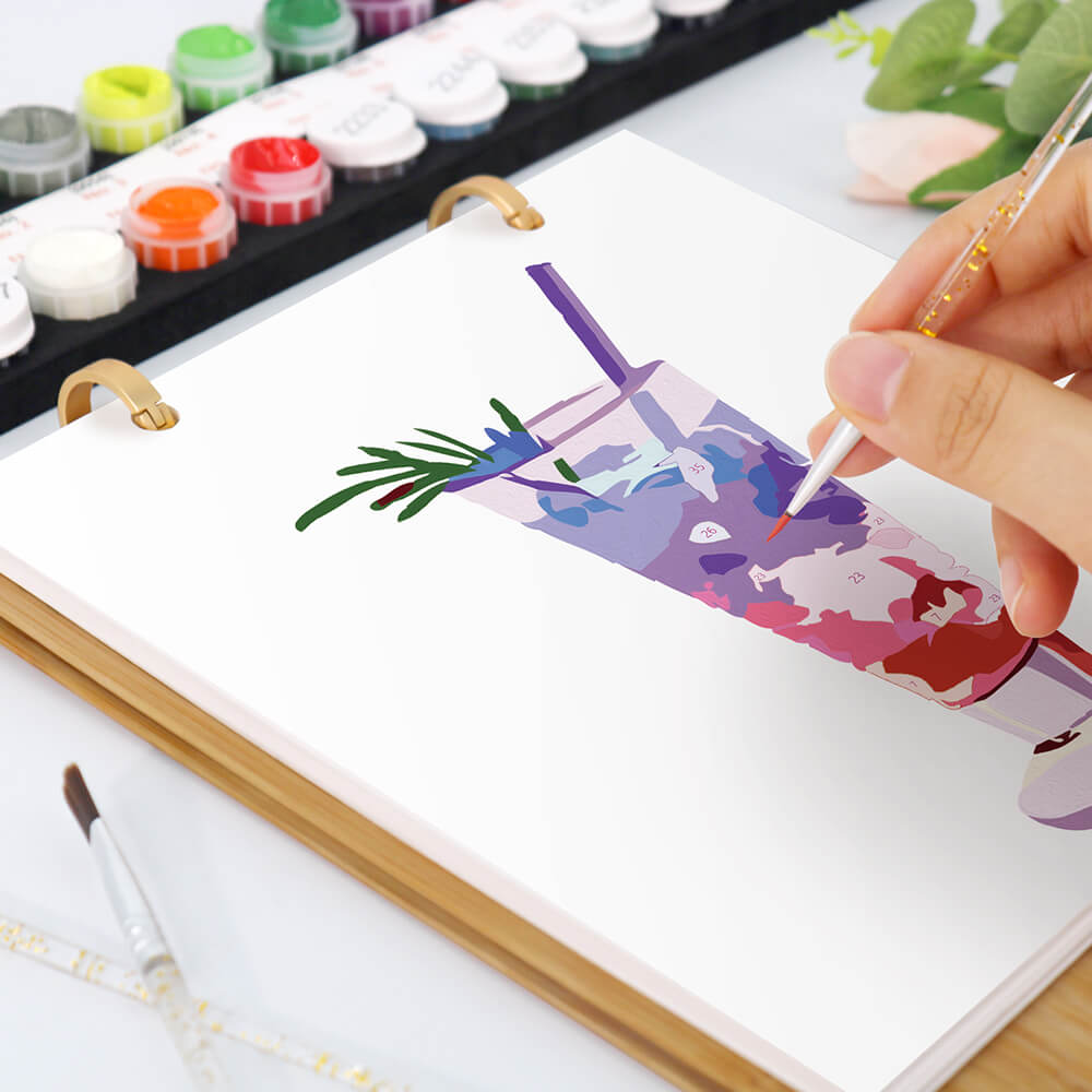 Calendrier de Bureau 2026 Peinture par Numéros | Cocktails Délicieux