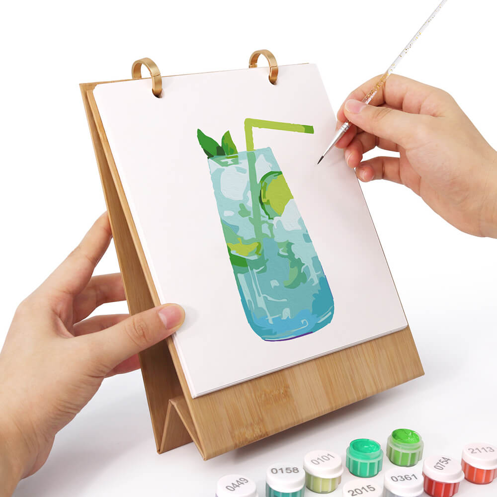 Calendrier de Bureau 2026 Peinture par Numéros | Cocktails Délicieux