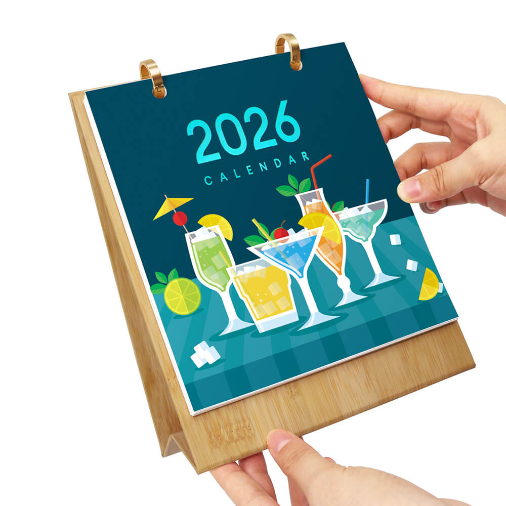 Calendrier de Bureau 2026 Peinture par Numéros | Cocktails Luxueux