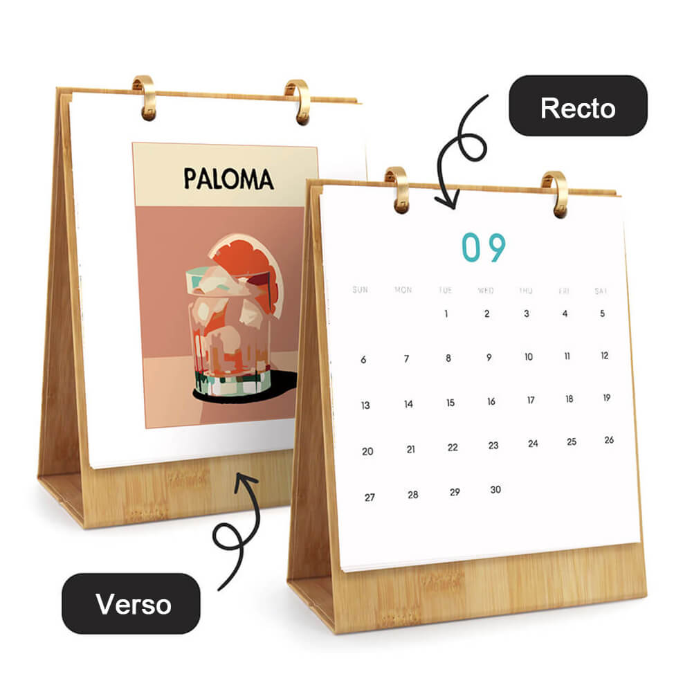 Calendrier de Bureau 2026 Peinture par Numéros | Cocktails Luxueux