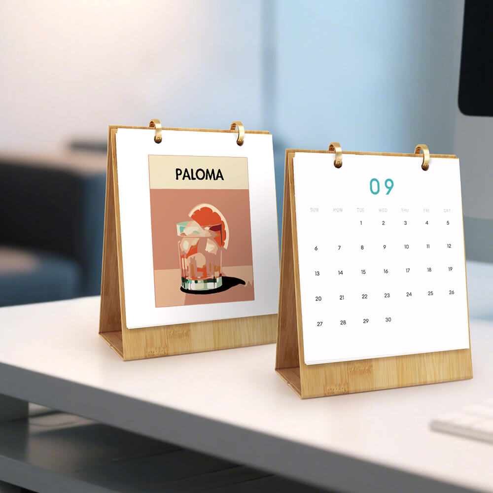 Calendrier de Bureau 2026 Peinture par Numéros | Cocktails Luxueux