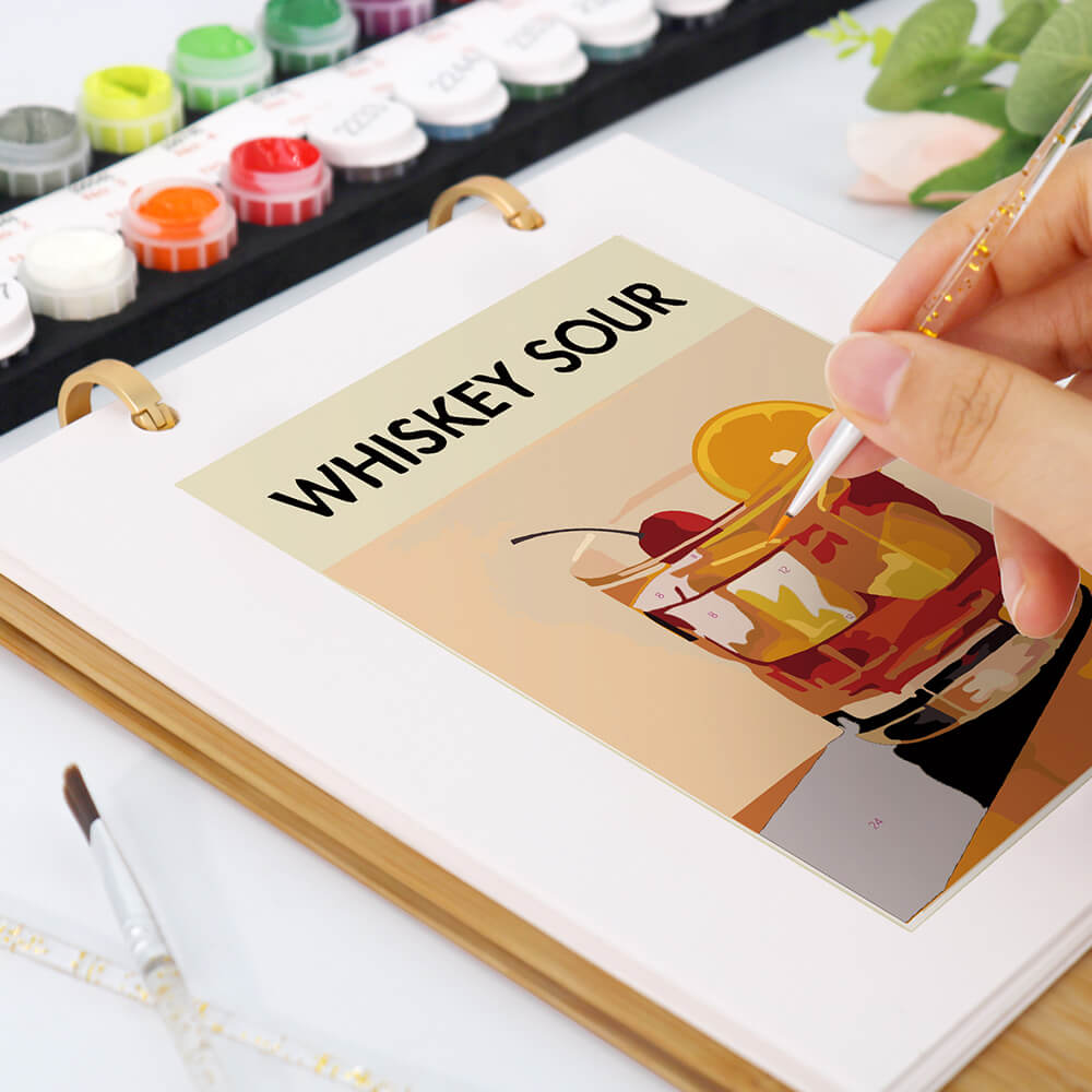 Calendrier de Bureau 2026 Peinture par Numéros | Cocktails Luxueux