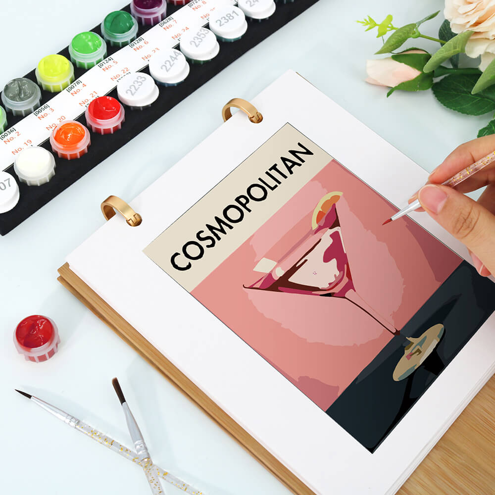 Calendrier de Bureau 2026 Peinture par Numéros | Cocktails Luxueux